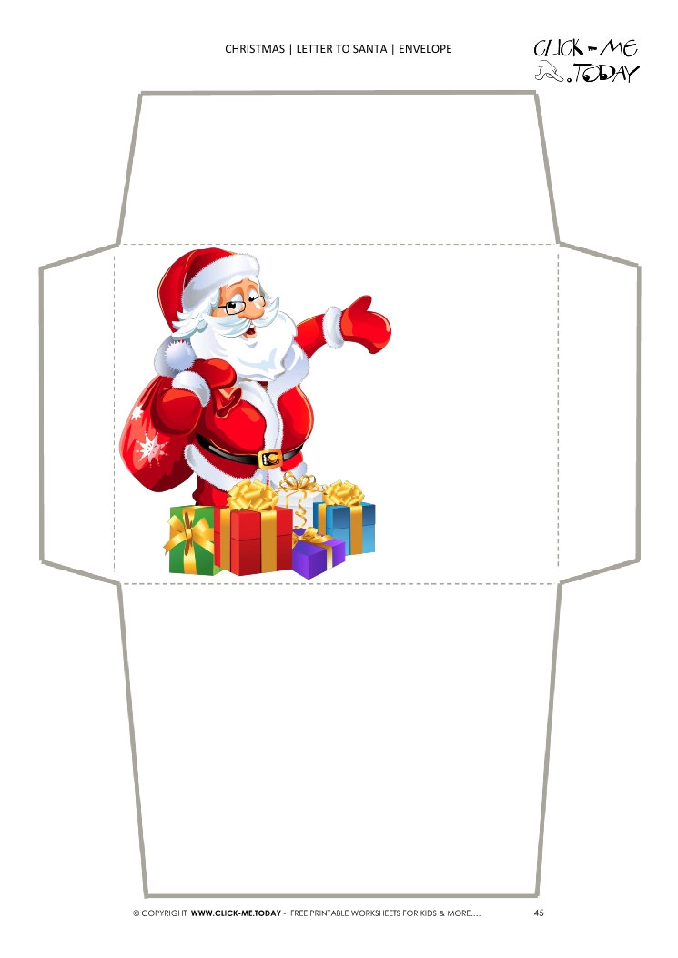 Cute Santa envelope to Santa Claus print out 45